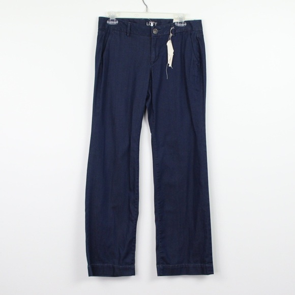 NWT The Loft Dark Wash Lightweight Soft Curvy Trouser Pant Jean Sz 6 Petite
